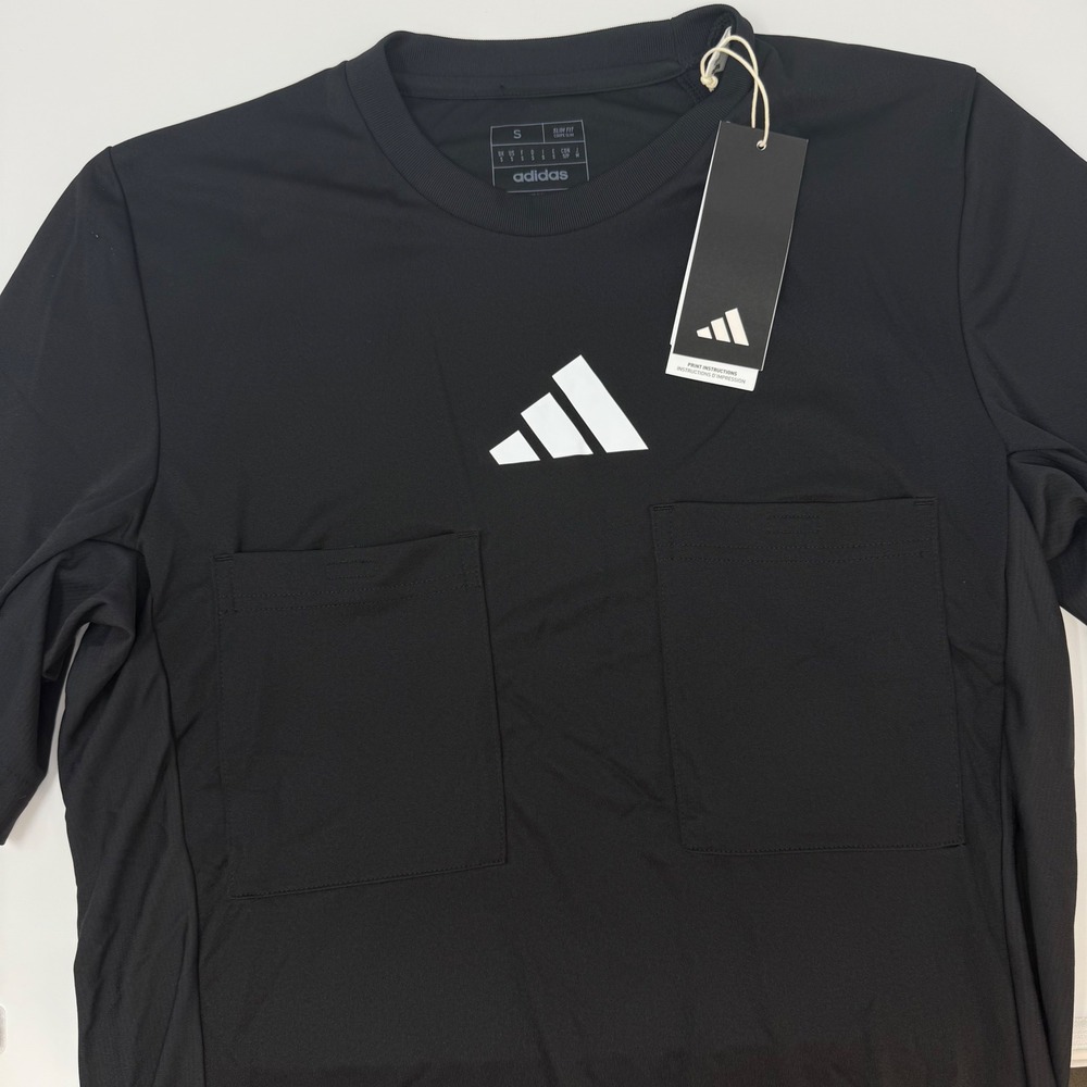 Adidas Ref 24 Jersey Mens Small Black Soccer Referee Shirt‎ Aeroready IN8141 NEW